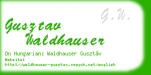 gusztav waldhauser business card